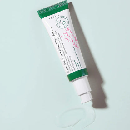 Korean brightening serum tube with lightweight glow texture concept