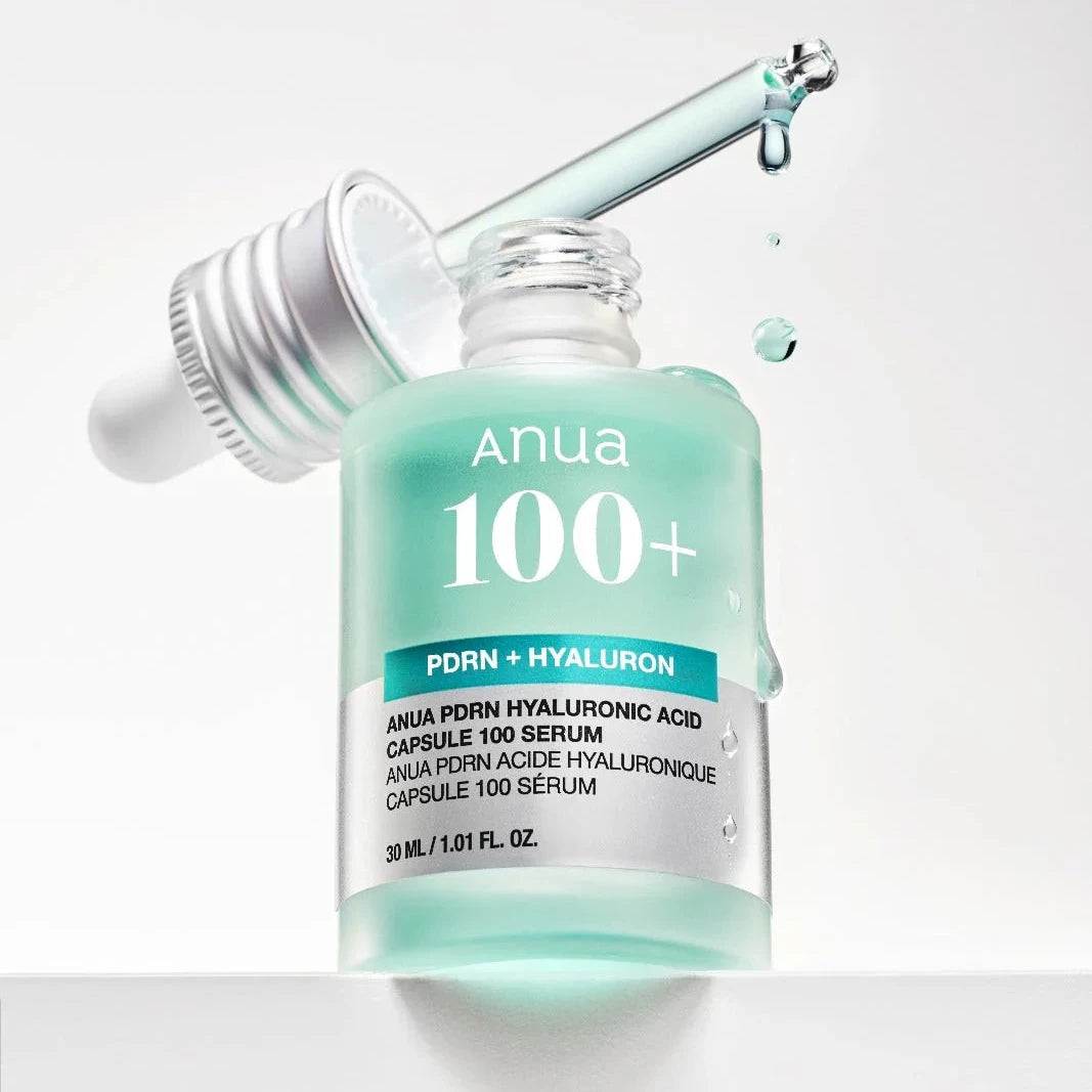 ANUA PDRN Hyaluronic Acid Capsule 100 Serum close-up with dropper and liquid detail