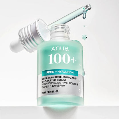 ANUA PDRN Hyaluronic Acid Capsule 100 Serum close-up with dropper and liquid detail