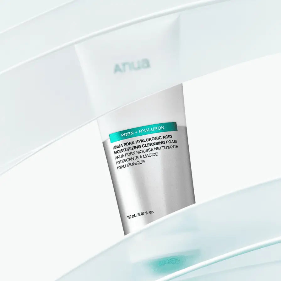 Anua cleansing foam product display for daily skincare routine