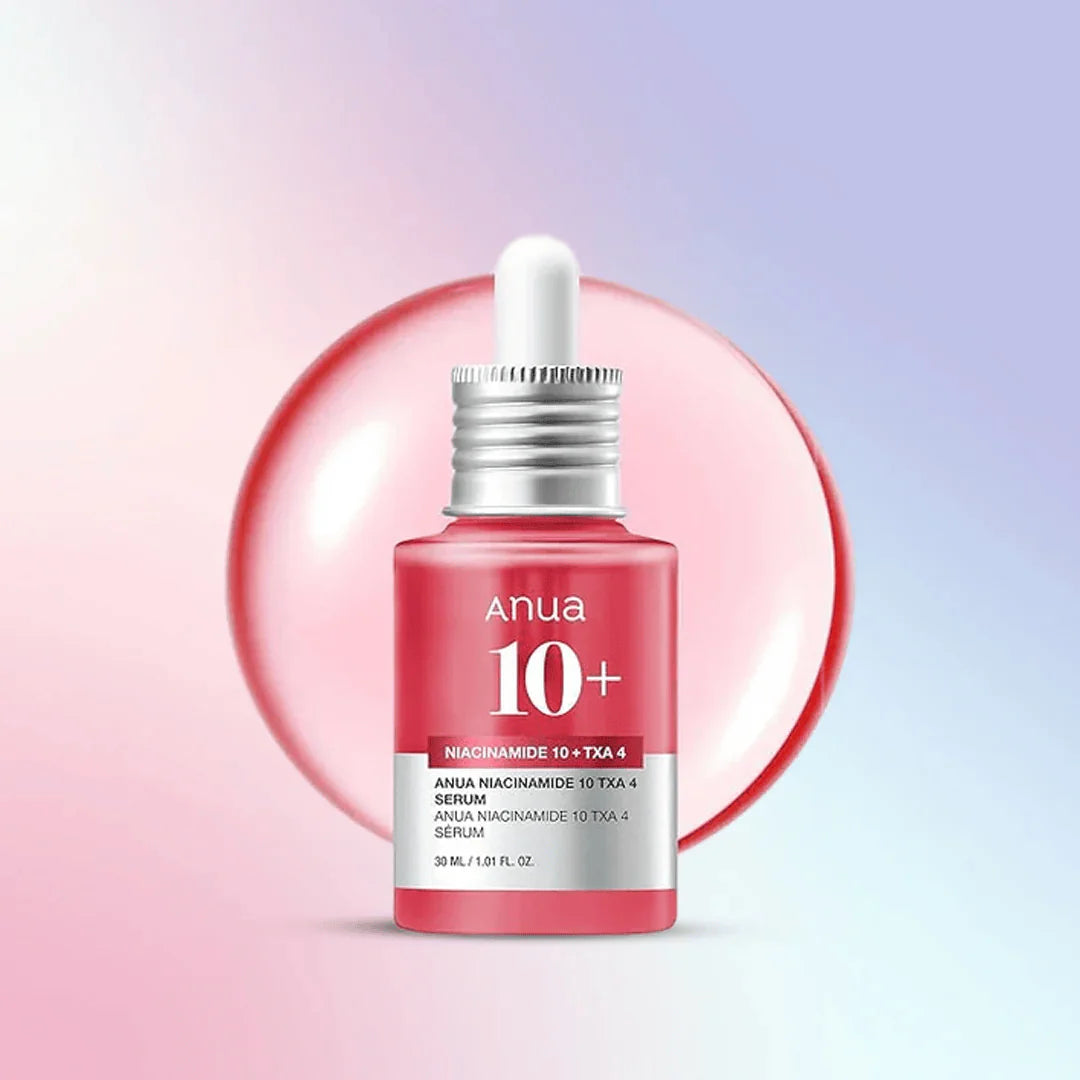 ANUA Niacinamide 10 TXA 4 Serum with glowing background highlighting radiance boosting formula