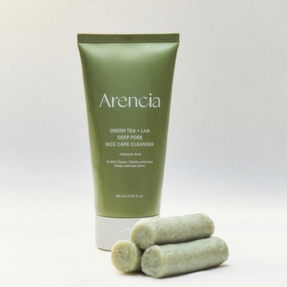 منظف ​​كعكة الأرز للشاي الأخضر وحمض LHA للمسام العميقة