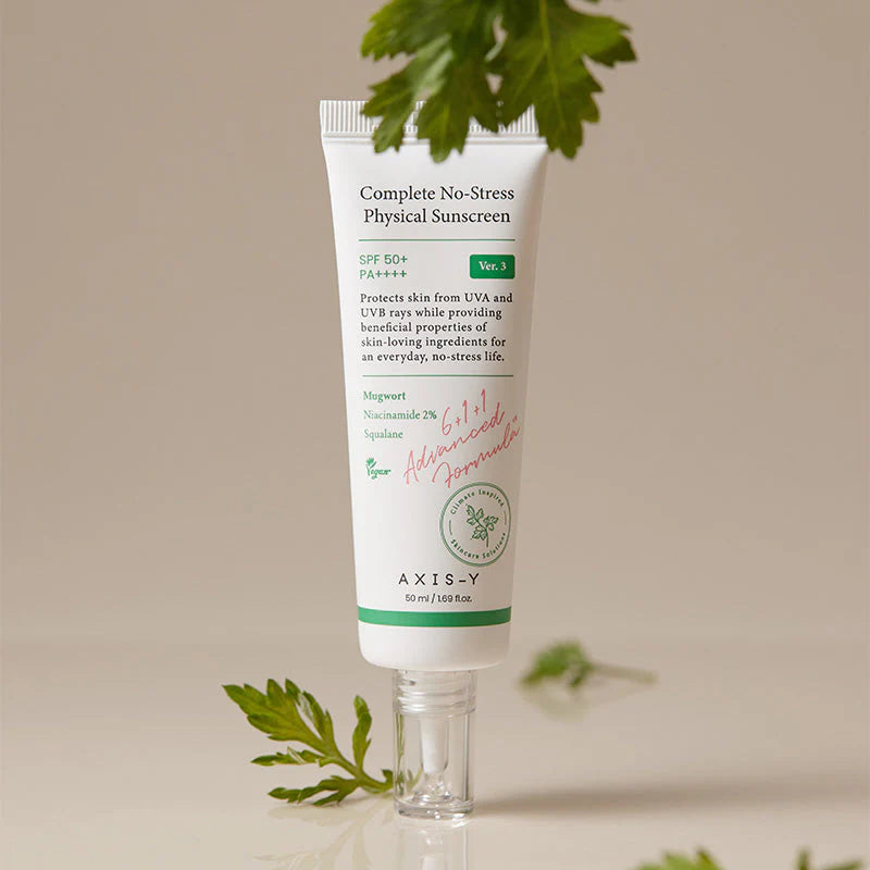 Korean sunscreen with mugwort and soothing botanical ingredients