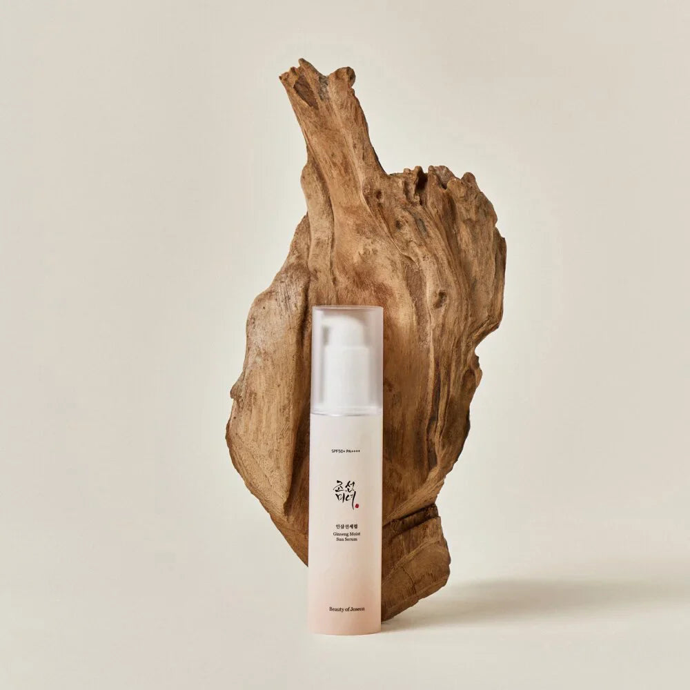 Beauty of Joseon sunscreen serum with ginseng-inspired skincare aesthetic