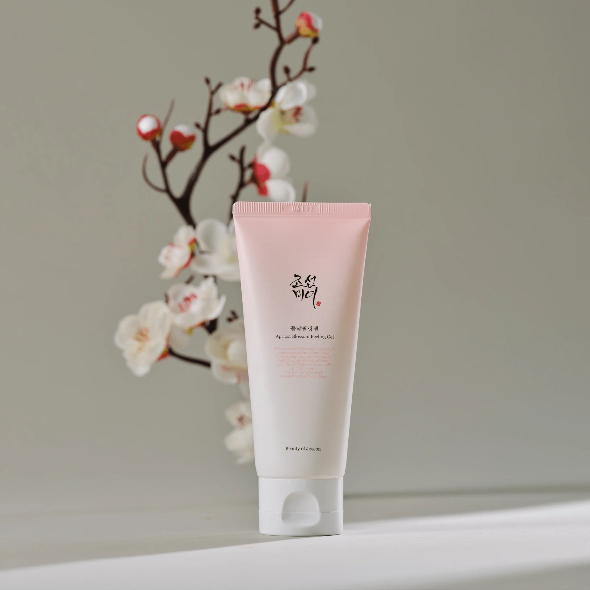 Beauty of Joseon Apricot Blossom Peeling Gel with apricot blossom aesthetic styling