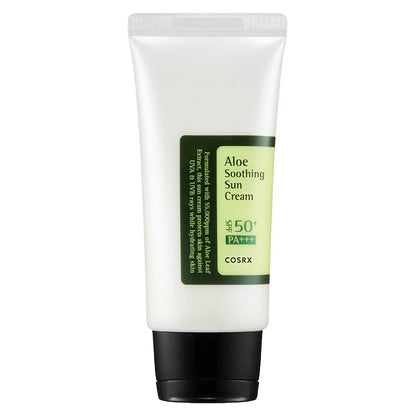 COSRX Aloe Soothing Sun Cream SPF50+ PA+++ Korean sunscreen tube for sensitive skin and daily UV protection in Saudi Arabia