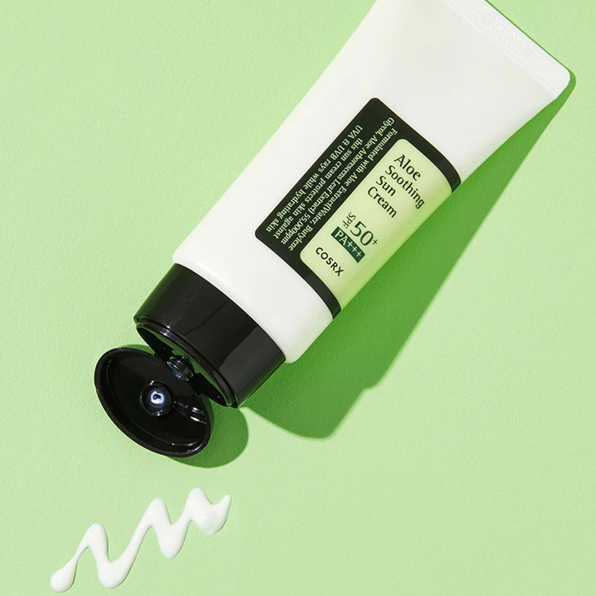COSRX Aloe Soothing Sun Cream SPF50+ PA+++ Korean sunscreen with lightweight cream texture and no white cast finish