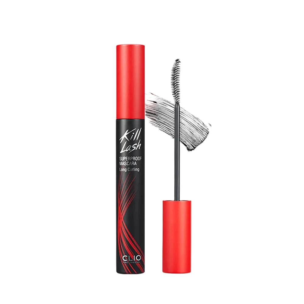 CLIO Kill Lash Superproof Mascara Long Curling black mascara tube with wand for long lasting curl