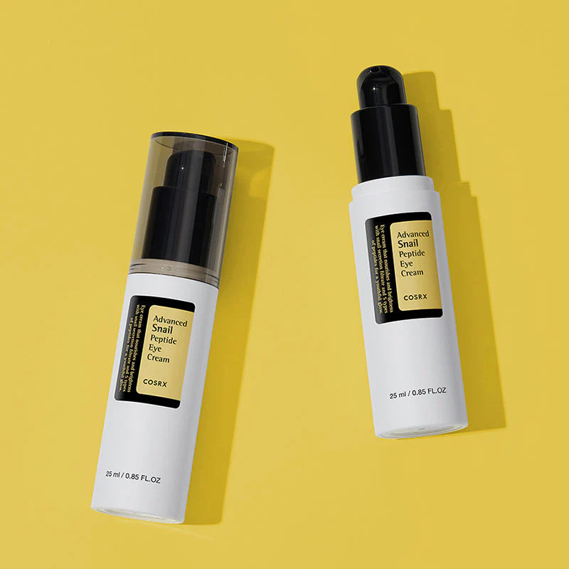 COSRX Snail Peptide Eye Cream with peptide and snail mucin formula for firm and brighter under eyes