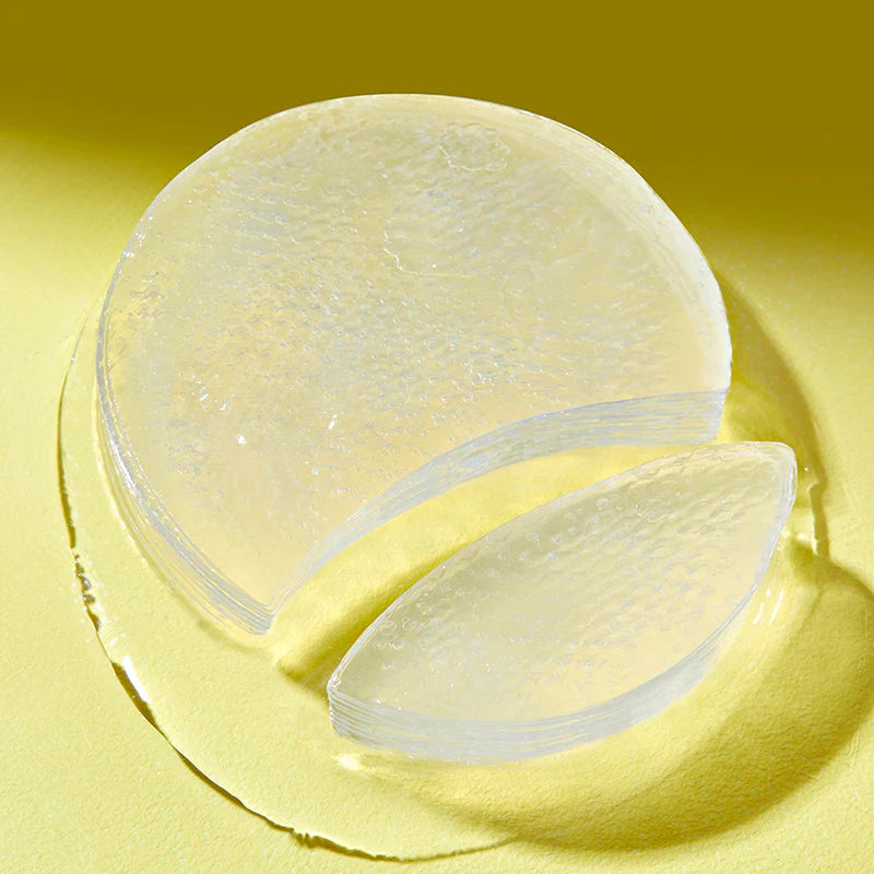 Close-up of COSRX hydrogel eye patches with essence-rich snail mucin formula