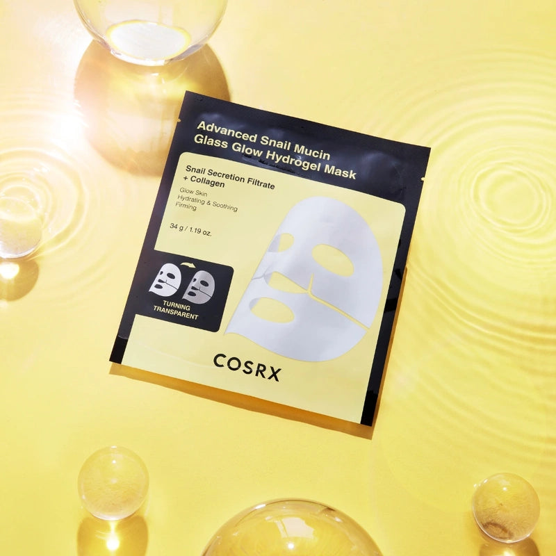 COSRX Snail Hydrogel Mask with nourishing snail mucin essence for radiant hydrated skin and barrier support