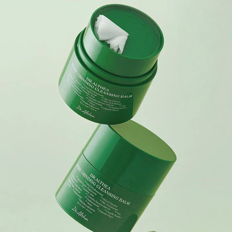 Dr. Althea cleansing balm container with soft emulsifying cleansing oil texture for dry and sensitive skin