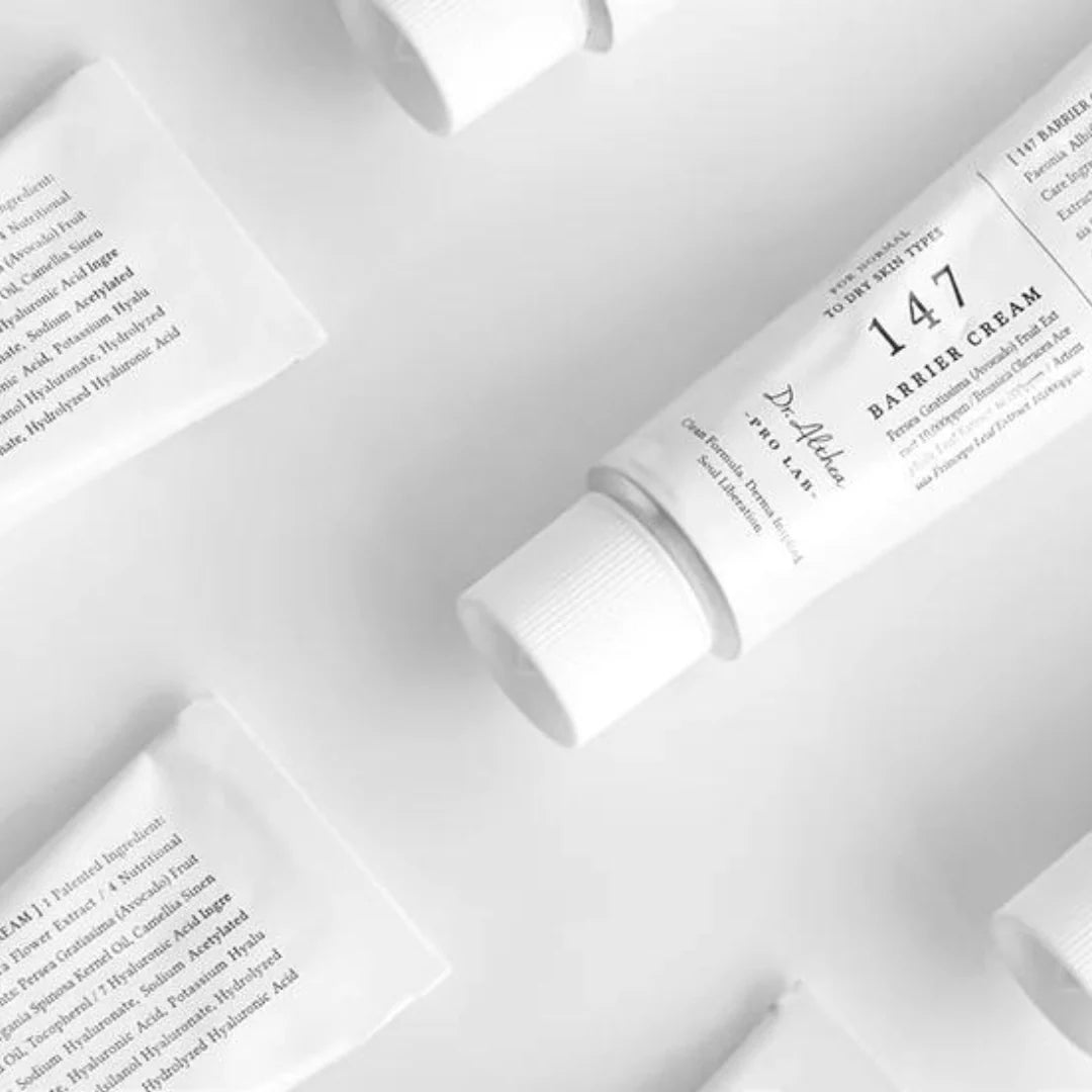 Dr. Althea 147 Barrier Cream close-up tube packaging for K-beauty skincare routine in KSA