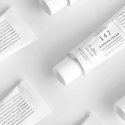 Dr. Althea 147 Barrier Cream close-up tube packaging for K-beauty skincare routine in KSA