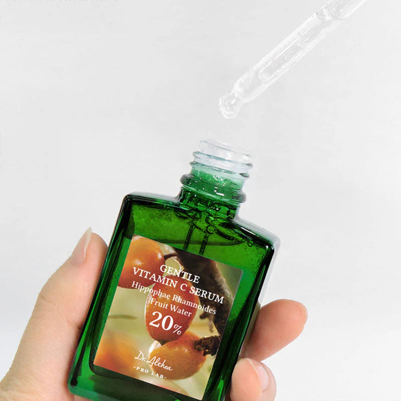 Vitamin C facial serum with dropper applicator for radiant healthy skin and daily glow care