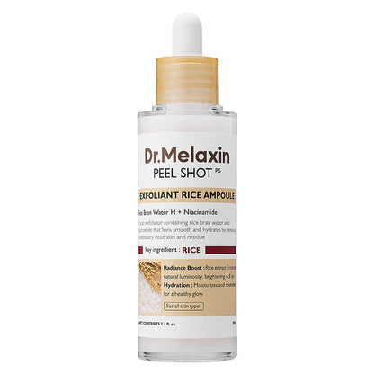 Dr. Melaxin Peel Shot Exfoliant White Rice Ampoule for gentle exfoliation and brighter skin