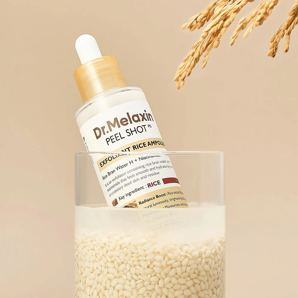 Dr.Melaxin Peel Shot Exfoliant White Rice Ampoule - Korean brightening exfoliating ampoule available in Saudi Arabia