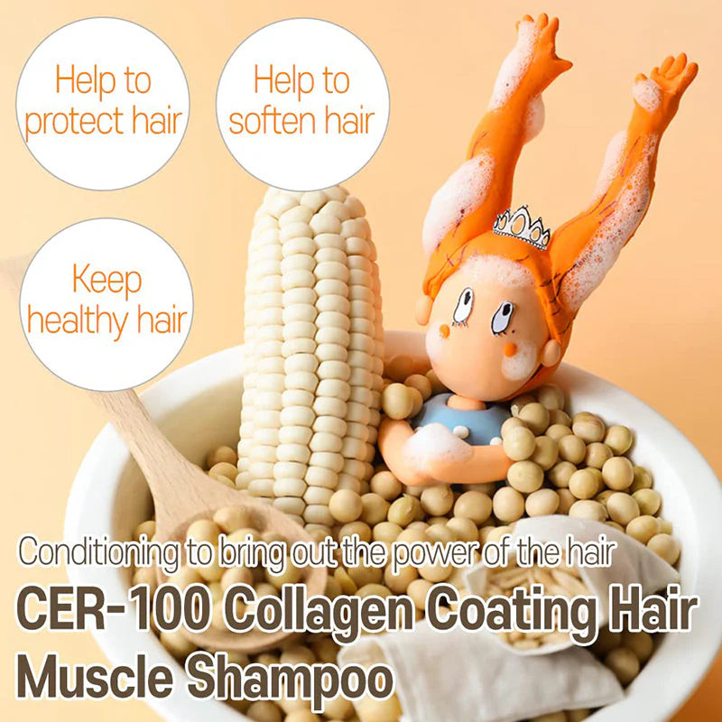 Elizavecca CER-100 collagen shampoo with ingredient concept for strengthening and moisture