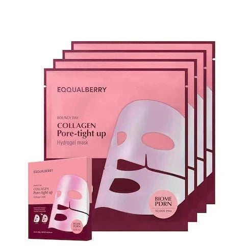 Eqqualberry Collagen Pore-Tight Up Hydrogel Mask Set 4pcs for pore tightening and firming
