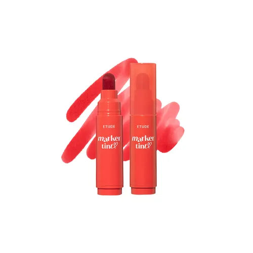 Etude lip tint markers with swatches for vibrant color payoff