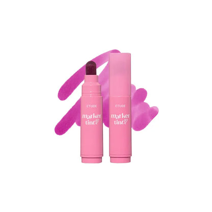 Etude lip tint markers with swatch strokes for long-lasting stain