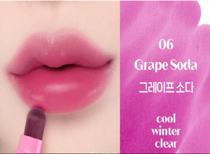 Etude lip tint shade Grape Soda close-up for cool tone lips