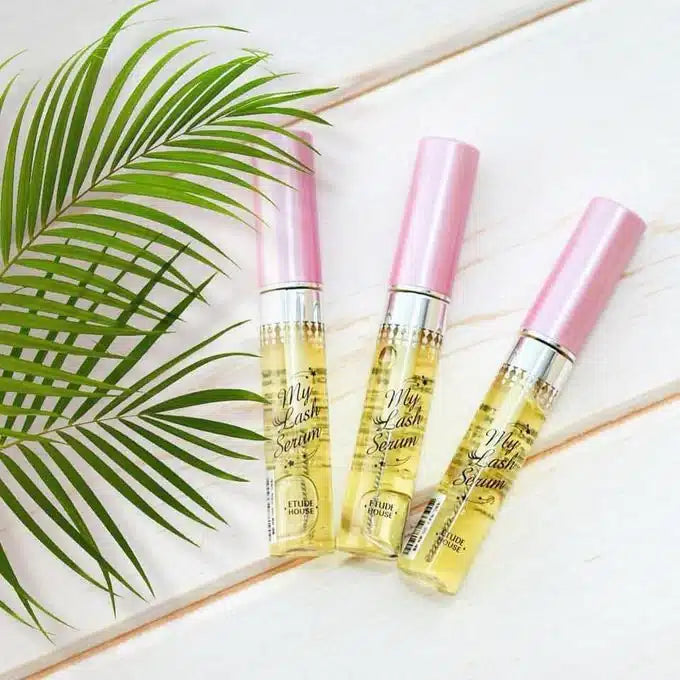 Etude lash serum product display with glossy texture