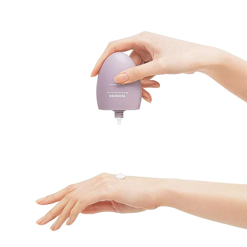 Dispensing Haruharu Wonder Black Rice Hyaluronic Cream - lightweight rich texture Korean moisturizer