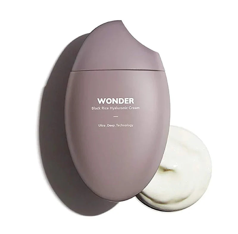 Haruharu Wonder Black Rice Hyaluronic Cream texture - rich plumping Korean moisturizer with 10 types of hyaluronic acid