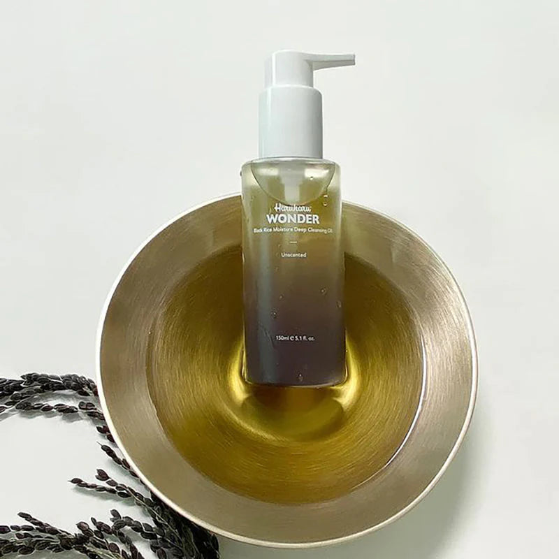 Haruharu Wonder Black Rice Deep Cleansing Oil texture - lightweight emulsifying Korean cleansing oil
