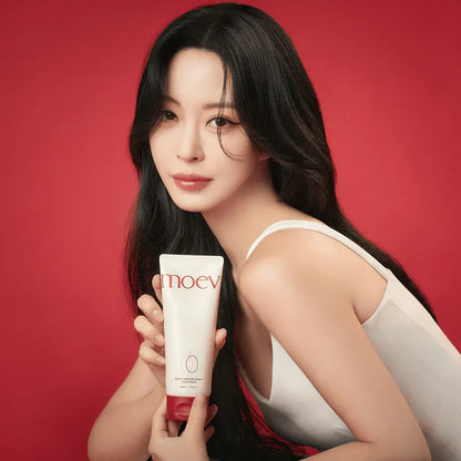 Moev Annurcatin Treatment held by model for smooth and healthy hair care routine