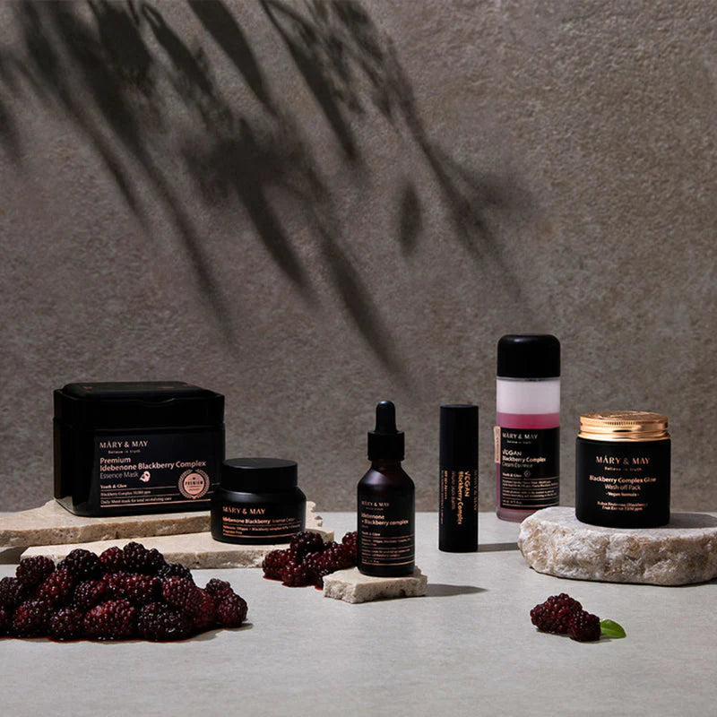 Mary & May idebenone blackberry skincare range anti aging Korean beauty products