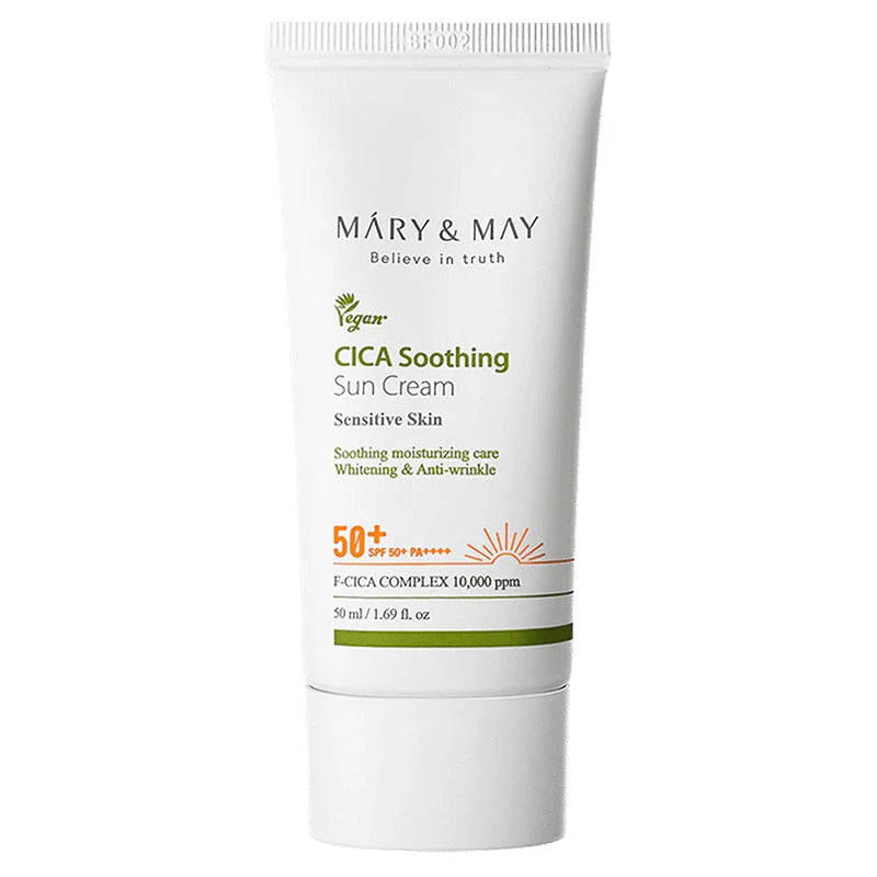 Mary & May Cica Soothing Sun Cream SPF50+ PA++++ Korean sunscreen for sensitive skin