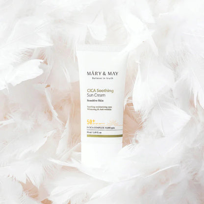 Mary & May sunscreen gentle sun cream calming skincare SPF50+ Korean beauty