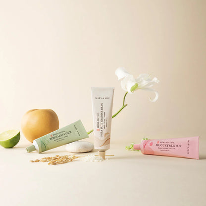 Mary&May hand cream trio set aesthetic flat lay