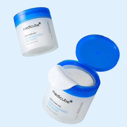 medicube Zero Pore Pad 2.0 jars minimal blue aesthetic pore refining skincare pads