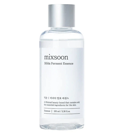 mixsoon Bifida Ferment Essence bottle with clear minimalist packaging on clean background