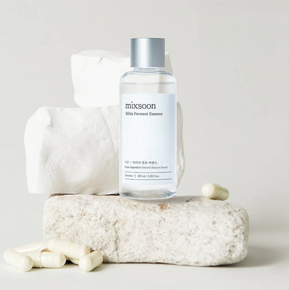 mixsoon Bifida Ferment Essence displayed with soft neutral styling and product props