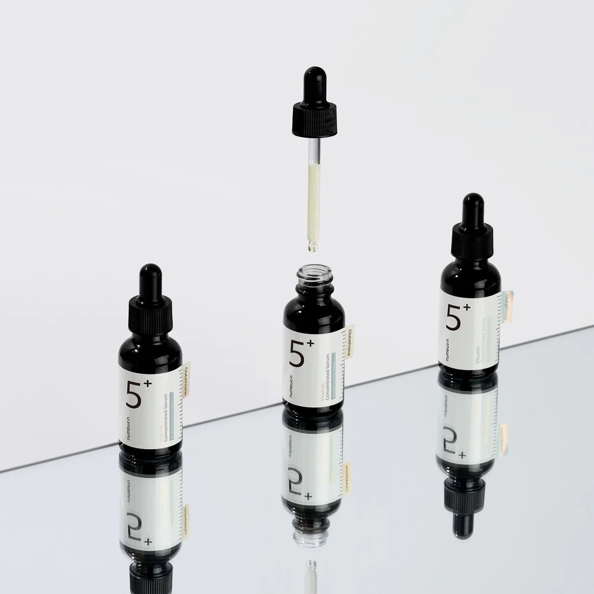 numbuzin No.5 Vitamin Concentrated Serum multiple dropper bottles reflection brightening skincare serum set
