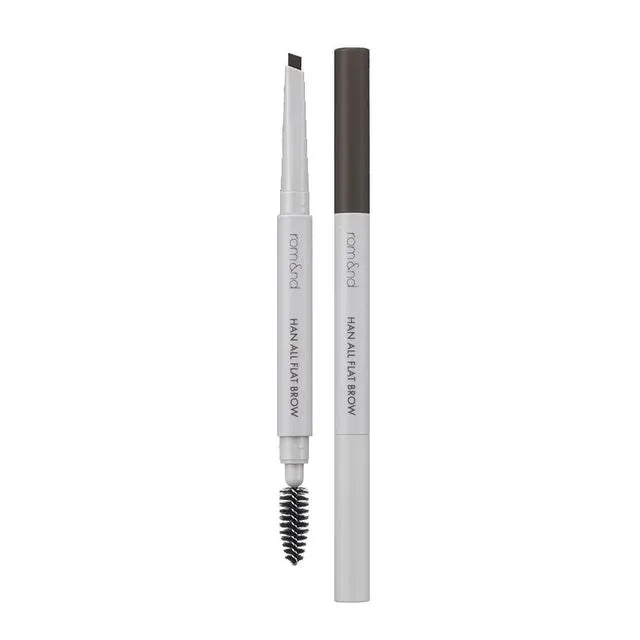 rom&nd Han All Flat Brow pencil with spoolie brush in dual-ended design