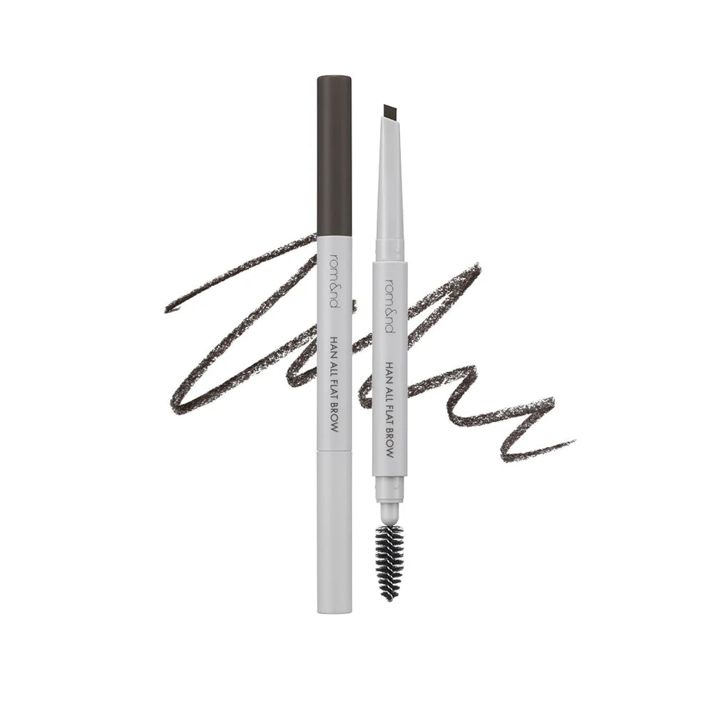 rom&nd Han All Flat Brow C1 Classic Gray pencil with cool-toned swatch lines