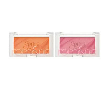 rom&nd Better Than Cheek Spring Fever Edition blush compact in orange and pink shades