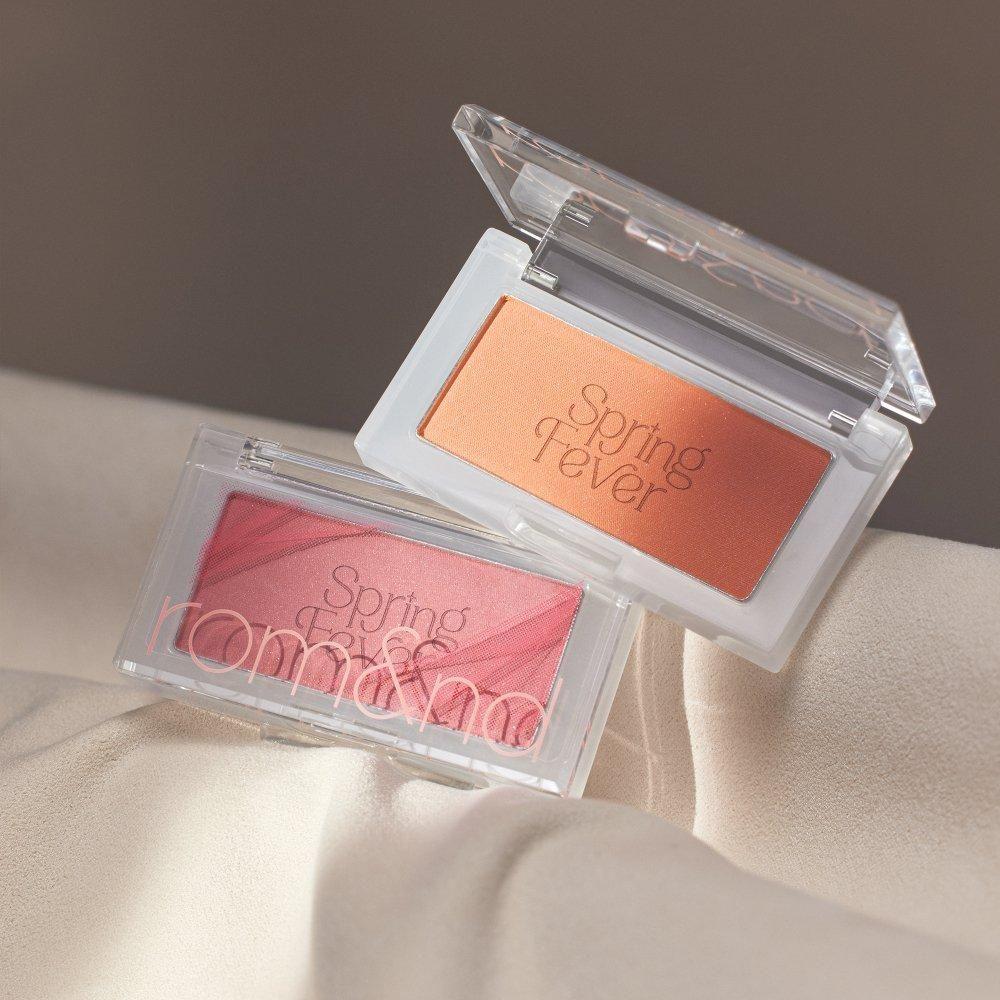 rom&nd Better Than Cheek Spring Fever Edition open compact with two shades displayed