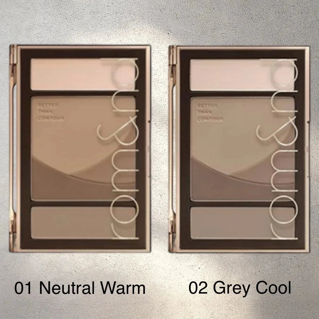 rom&nd Better Than Contour palettes in warm and cool versions displayed side by side
