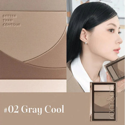 rom&nd contour palette in cool tone version with five gradient shades