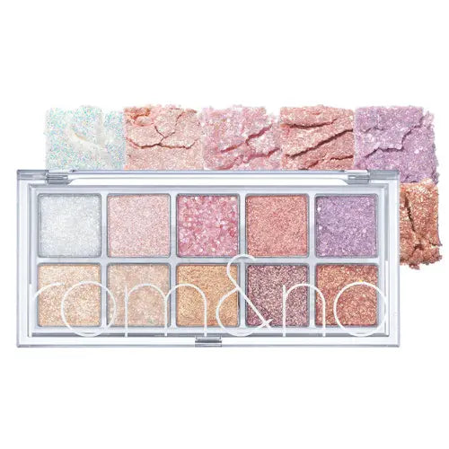 Romand Glitter and shimmer shades add sparkle and dimension to eye makeup looks