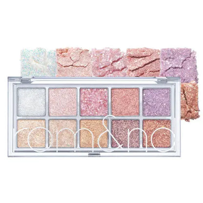 Romand Glitter and shimmer shades add sparkle and dimension to eye makeup looks