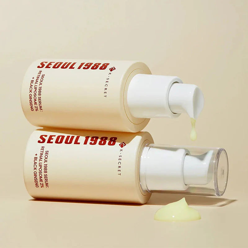 K-Secret Seoul 1988 Black Ginseng Serum product display - Korean retinal night serum for mature skin KSA