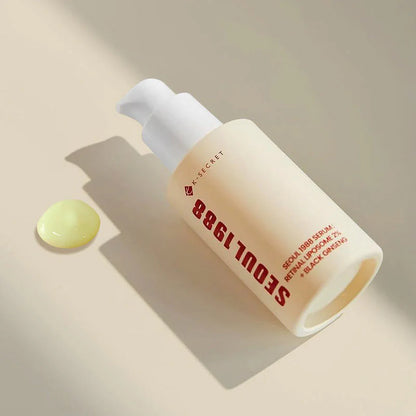 K-Secret Seoul 1988 Serum golden creamy texture - Korean retinaldehyde serum with 58% black ginseng