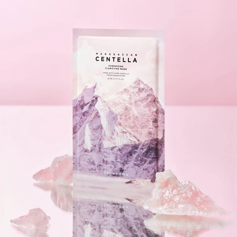 SKIN1004 Madagascar Centella Poremizing Clarifying Mask sachet with crystals pore refining clarifying sheet mask concept